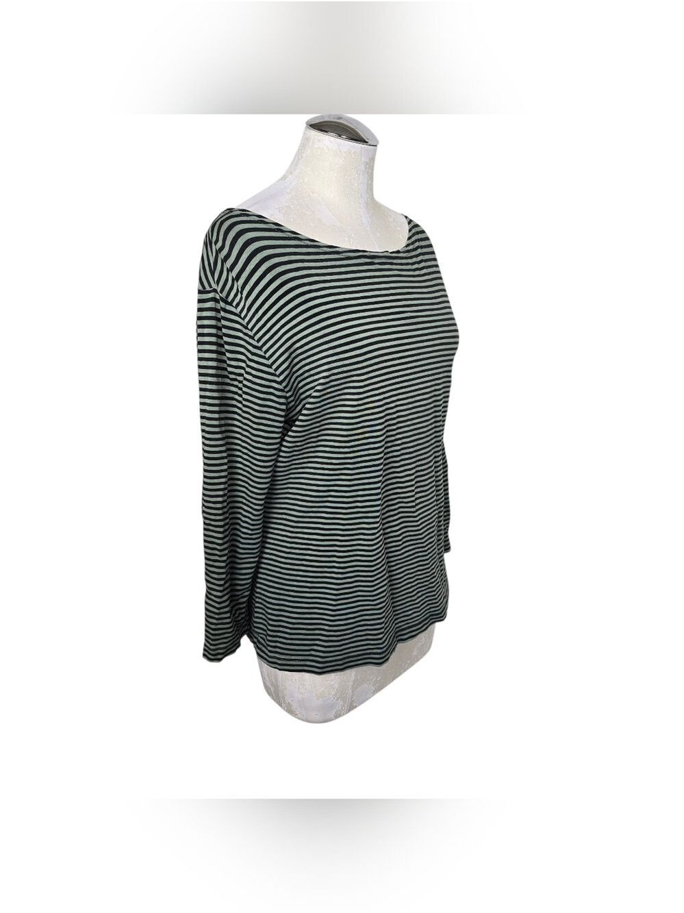 Cut Loose Shirt Striped Green Black M - Picture 2 of 5